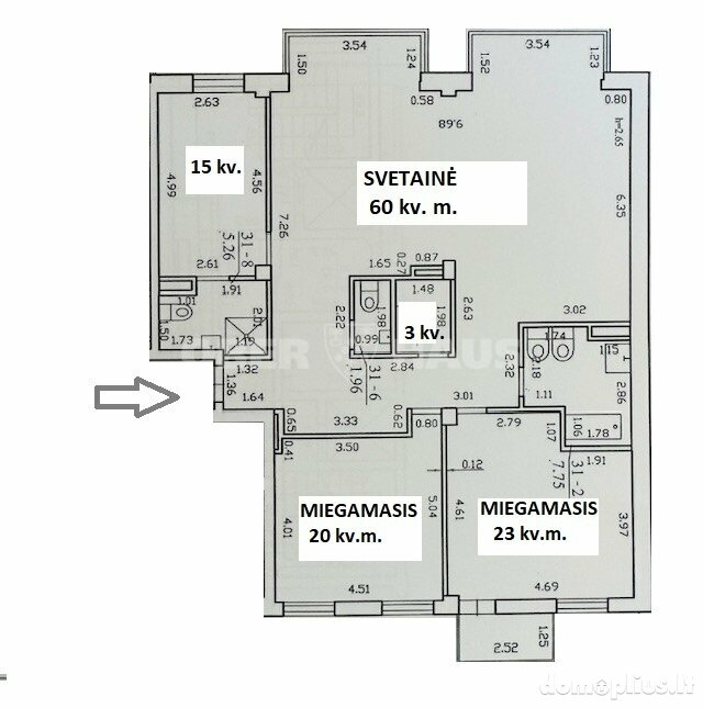 Parduodamas 4 kambarių butas Vilniuje, Senamiestyje, A. Jakšto g.