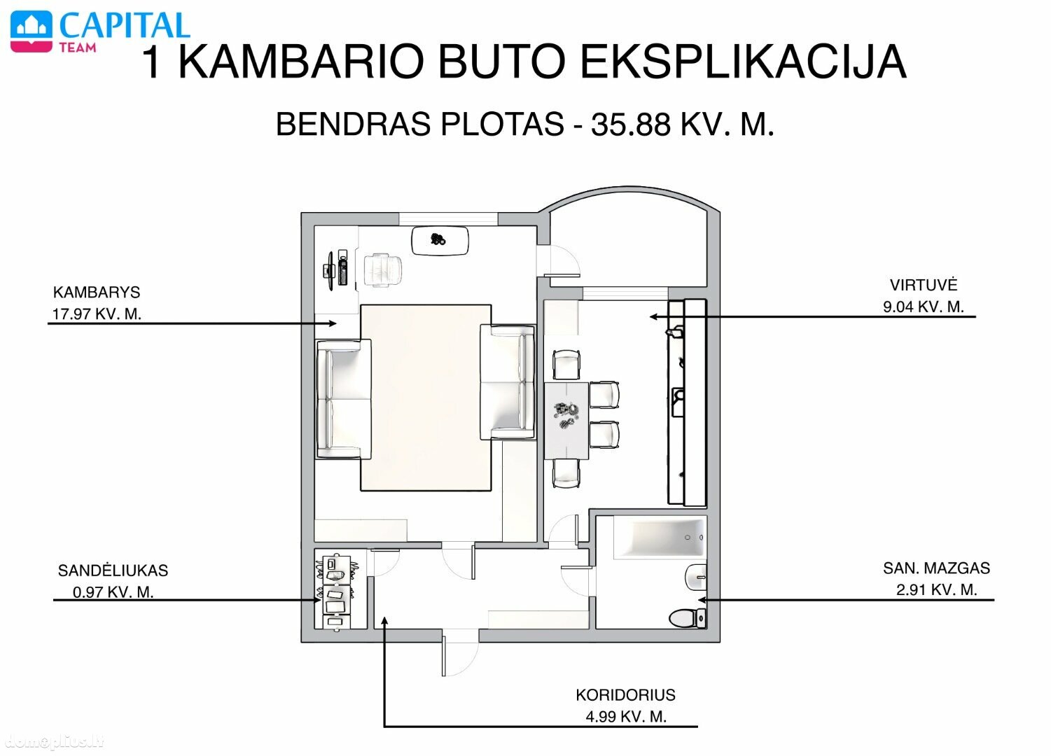 Parduodamas 1 kambario butas Vilniuje, Šeškinėje, Buivydiškių g.