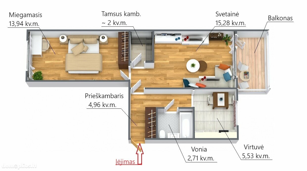Parduodamas 2 kambarių butas Vilniuje, Žirmūnuose, Žirmūnų g.