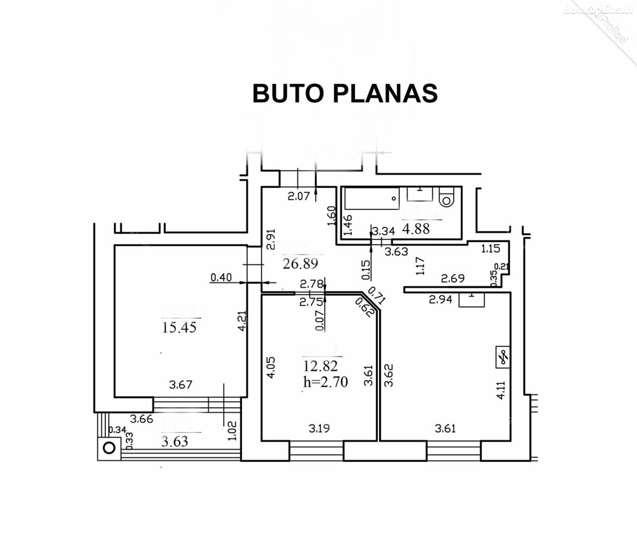 Parduodamas 2 kambarių butas Vilniuje, Šeškinėje, Laisvės pr.