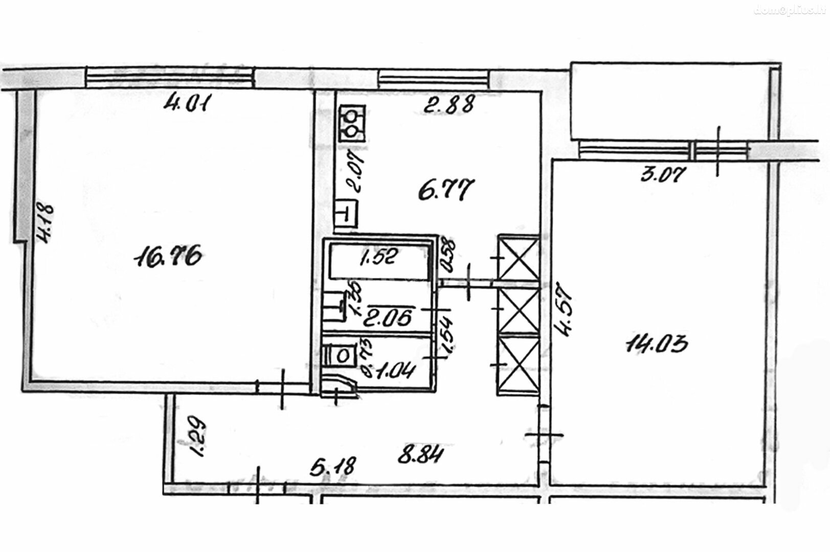 Продается 2 комнатная квартира Vilniuje, Baltupiuose, Baltupio g.