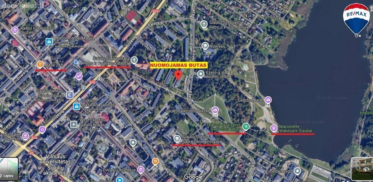 2 kambarių buto nuoma Šiauliuose, Centre, Ežero g.
