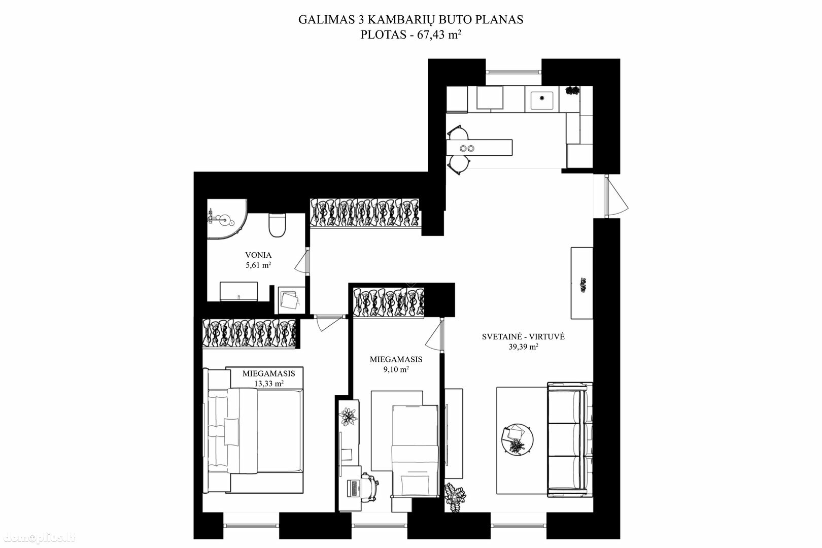Продается 3 комнатная квартира Vilniuje, Senamiestyje, Palangos g.