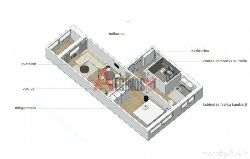 Parduodamas 3 kambarių butas Klaipėdoje, Žvejybos uostas, Minijos g.