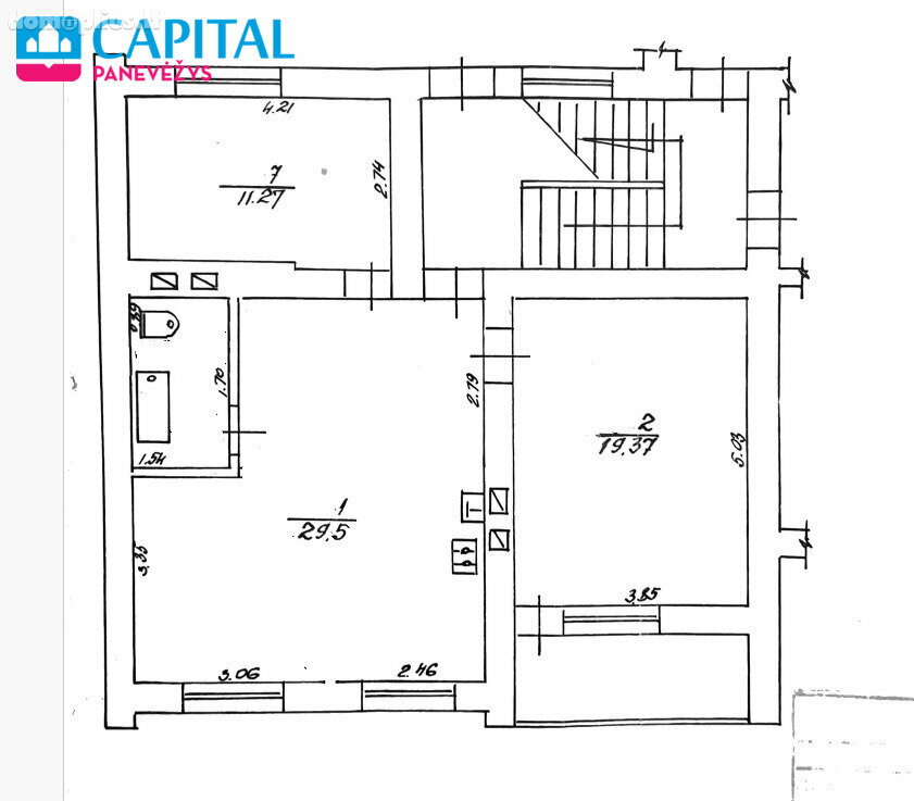 Продается 3 комнатная квартира Pasvalio rajono sav., Pasvalyje, Biržų g.