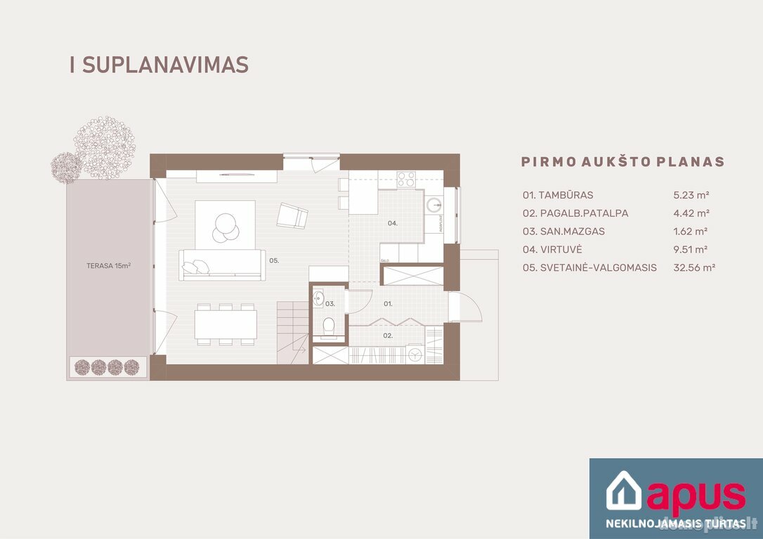 Продается 4 комнатная квартира Vilniuje, Pavilnyje, Žemoji g.