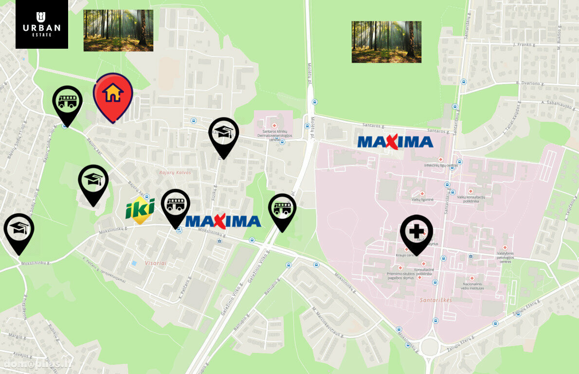 Продается 2 комнатная квартира Vilniuje, Bajoruose, Bajorų kel.