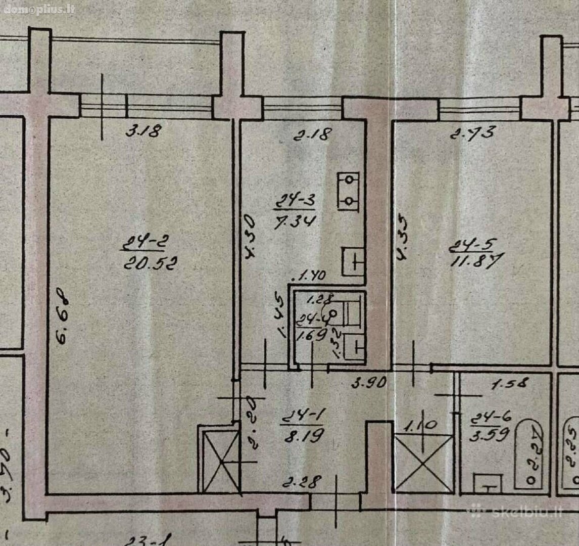 Продается 2 комнатная квартира Klaipėdoje, Vėtrungėje, Birutės g.