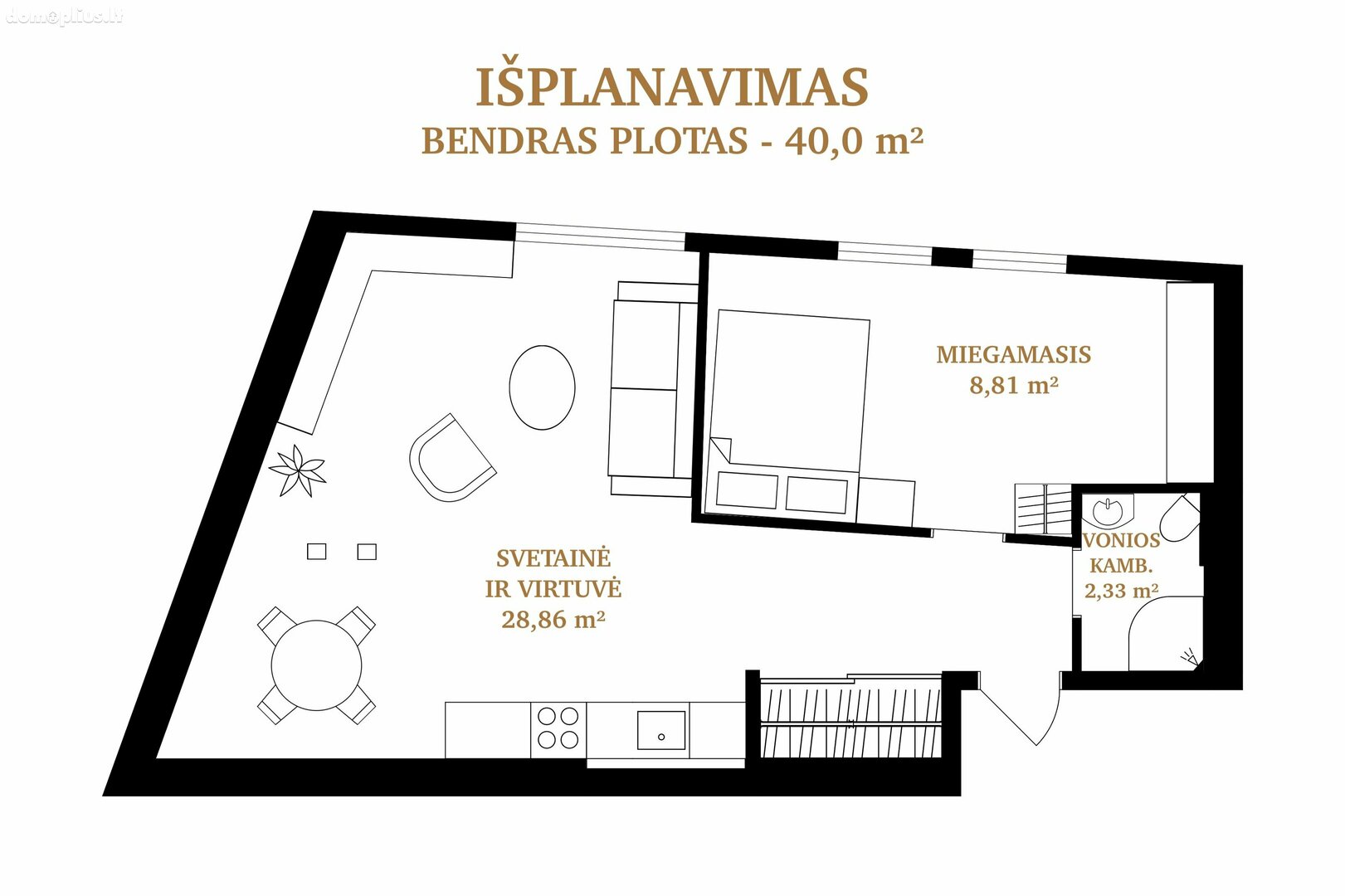 Parduodamas 2 kambarių butas Vilniuje, Senamiestyje, Rūdninkų g.
