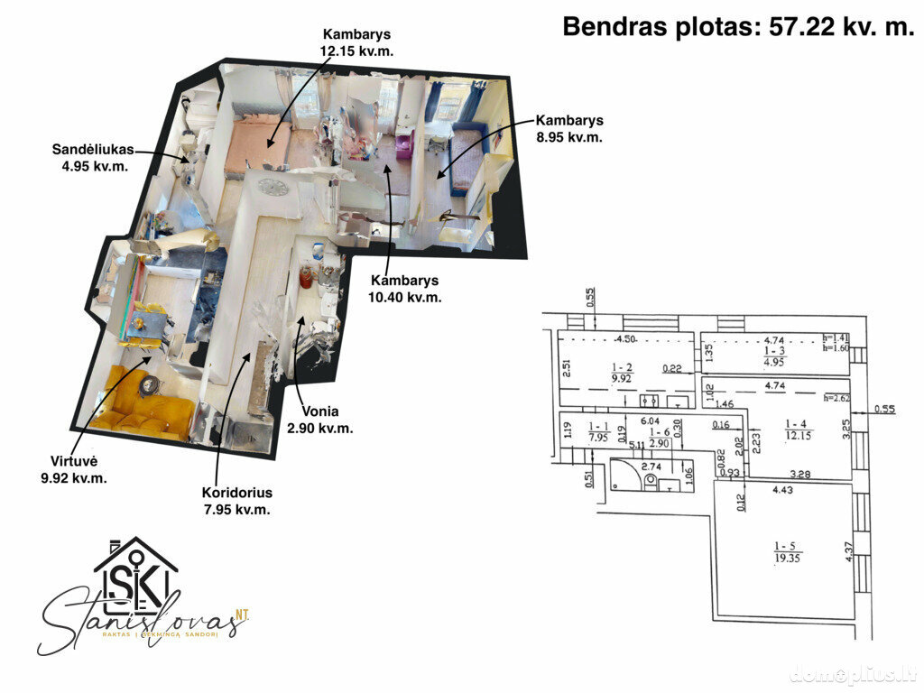 3 rooms apartment for sell Šilutės rajono sav., Šilutėje, Turgaus g.