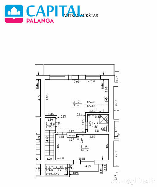 Parduodamas 2 kambarių butas Palangoje, Uosių g.
