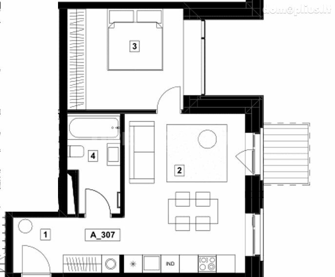 Продается 2 комнатная квартира Vilniuje, Senamiestyje, K. Vanagėlio g.