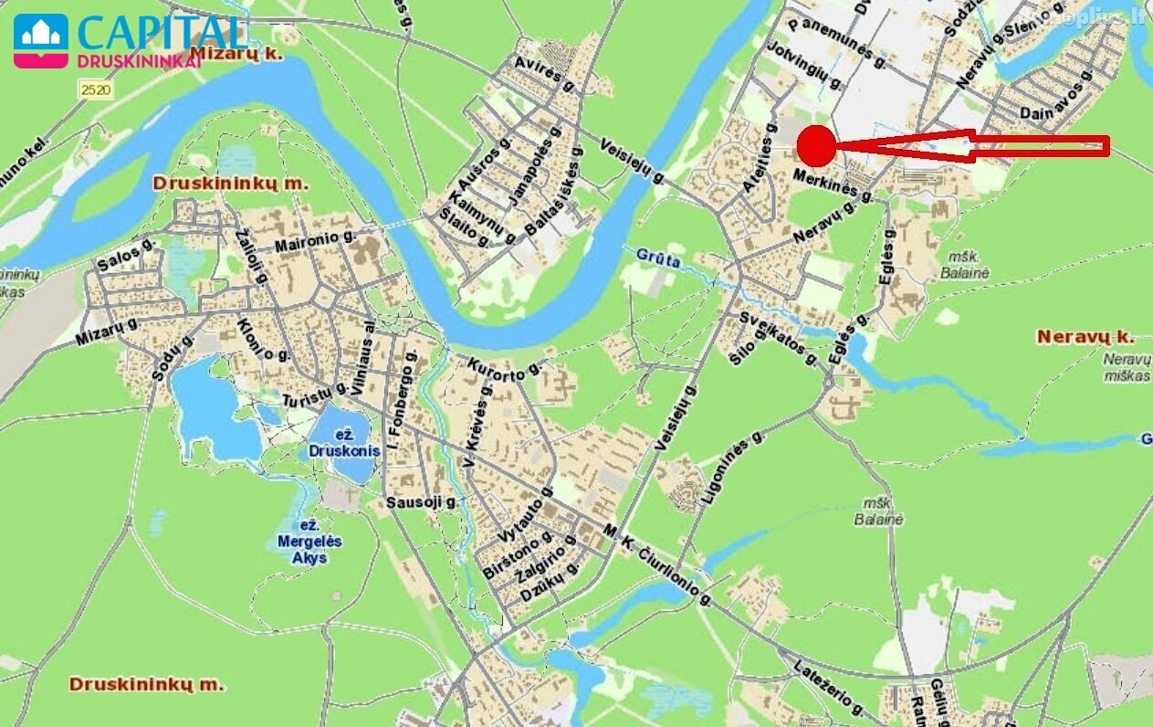 Parduodamas 2 kambarių butas Druskininkų sav., Druskininkuose, Merkinės g.