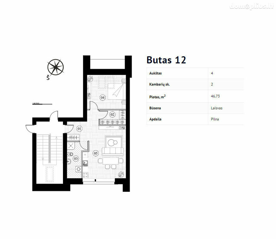 Продается 2 комнатная квартира Elektrėnų sav., Vievyje, Stoties g.