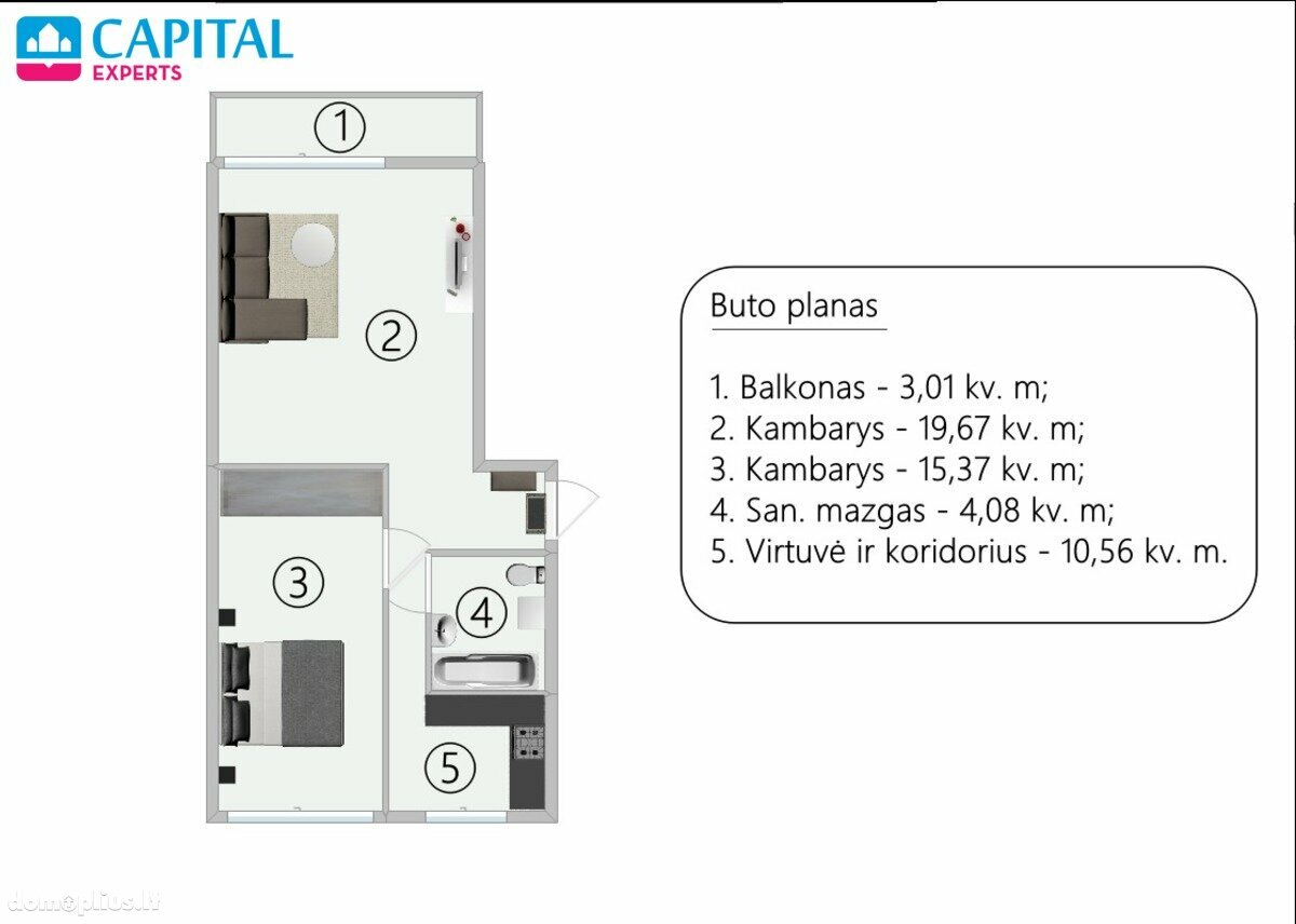 Продается 2 комнатная квартира Vilniuje, Naujininkuose, Šaltkalvių g.