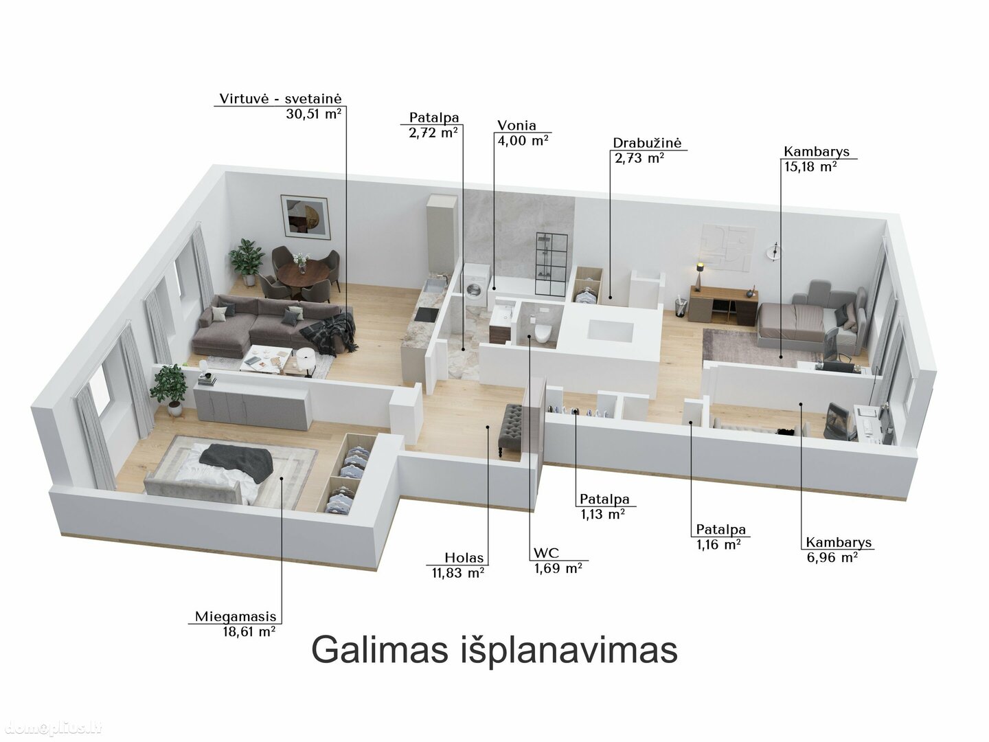Parduodamas 4 kambarių butas Vilniuje, Senamiestyje, Gedimino pr.
