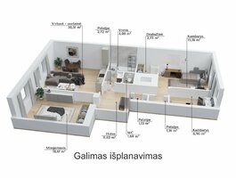 Parduodamas 4 kambarių butas Vilniuje, Senamiestyje, Gedimino pr.
