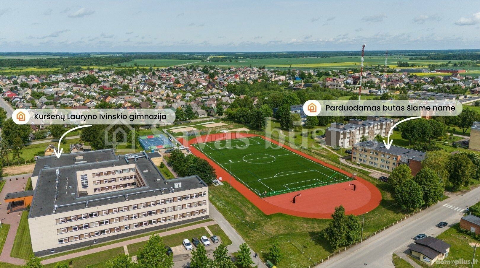 Parduodamas 2 kambarių butas Šiaulių rajono sav., Kuršėnuose, Užmiesčio g.