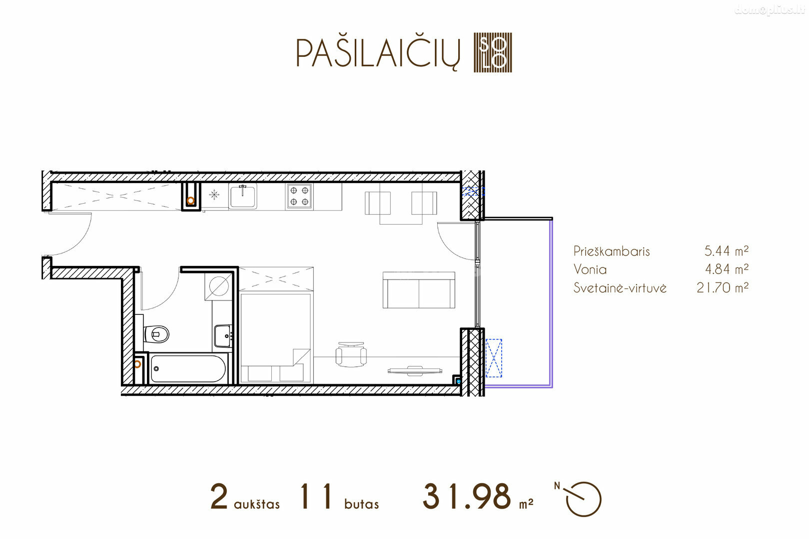 Продается 1 комнатная квартира Vilniuje, Pašilaičiuose