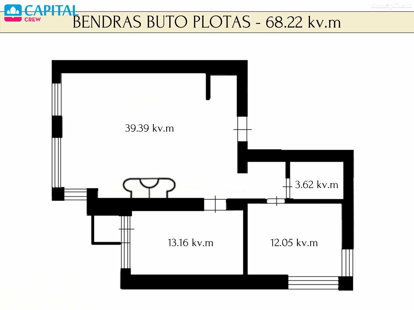 3 rooms apartment for sell Vilniuje, Baltupiuose