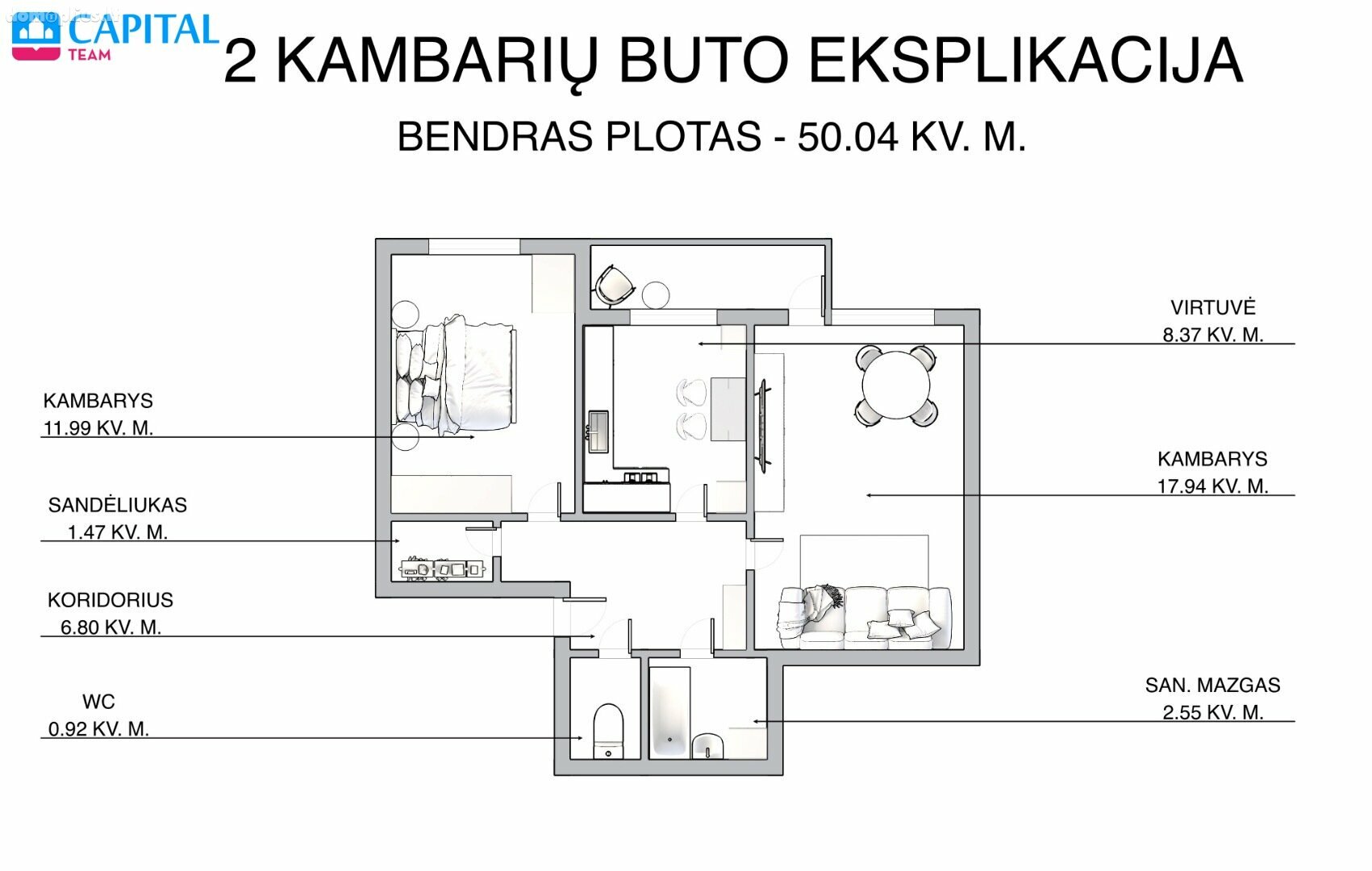 Parduodamas 2 kambarių butas Vilniuje, Fabijoniškėse, Gedvydžių g.