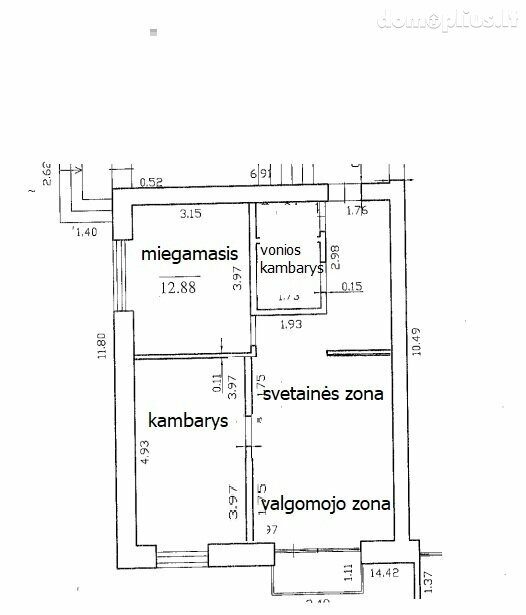 3 rooms apartment for rent Vilniuje, Antakalnyje, P. Vileišio g.