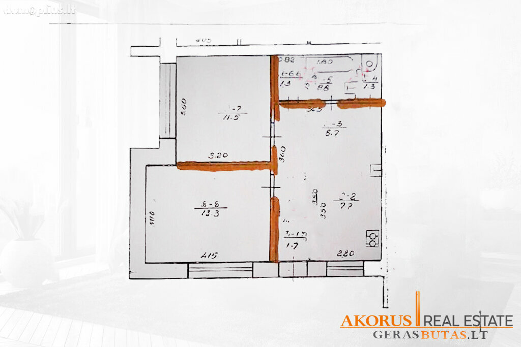 3 rooms apartment for sell Vilniuje, Antakalnyje, Lentupio g.
