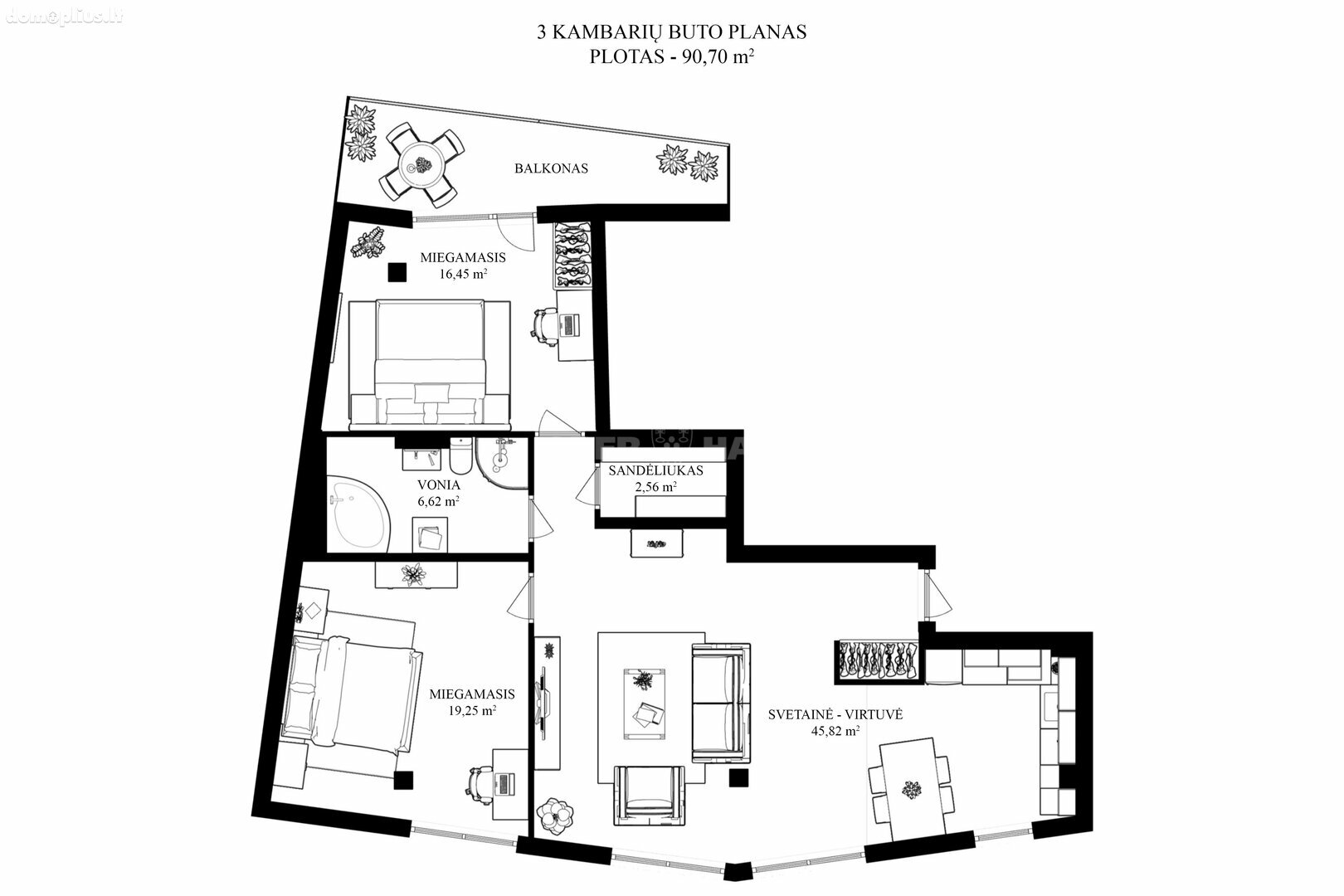 Продается 3 комнатная квартира Vilniuje, Šnipiškėse, Žalgirio g.