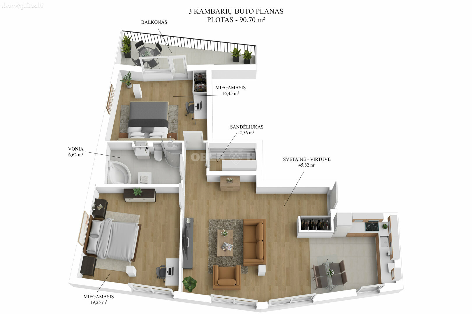 Продается 3 комнатная квартира Vilniuje, Šnipiškėse, Žalgirio g.