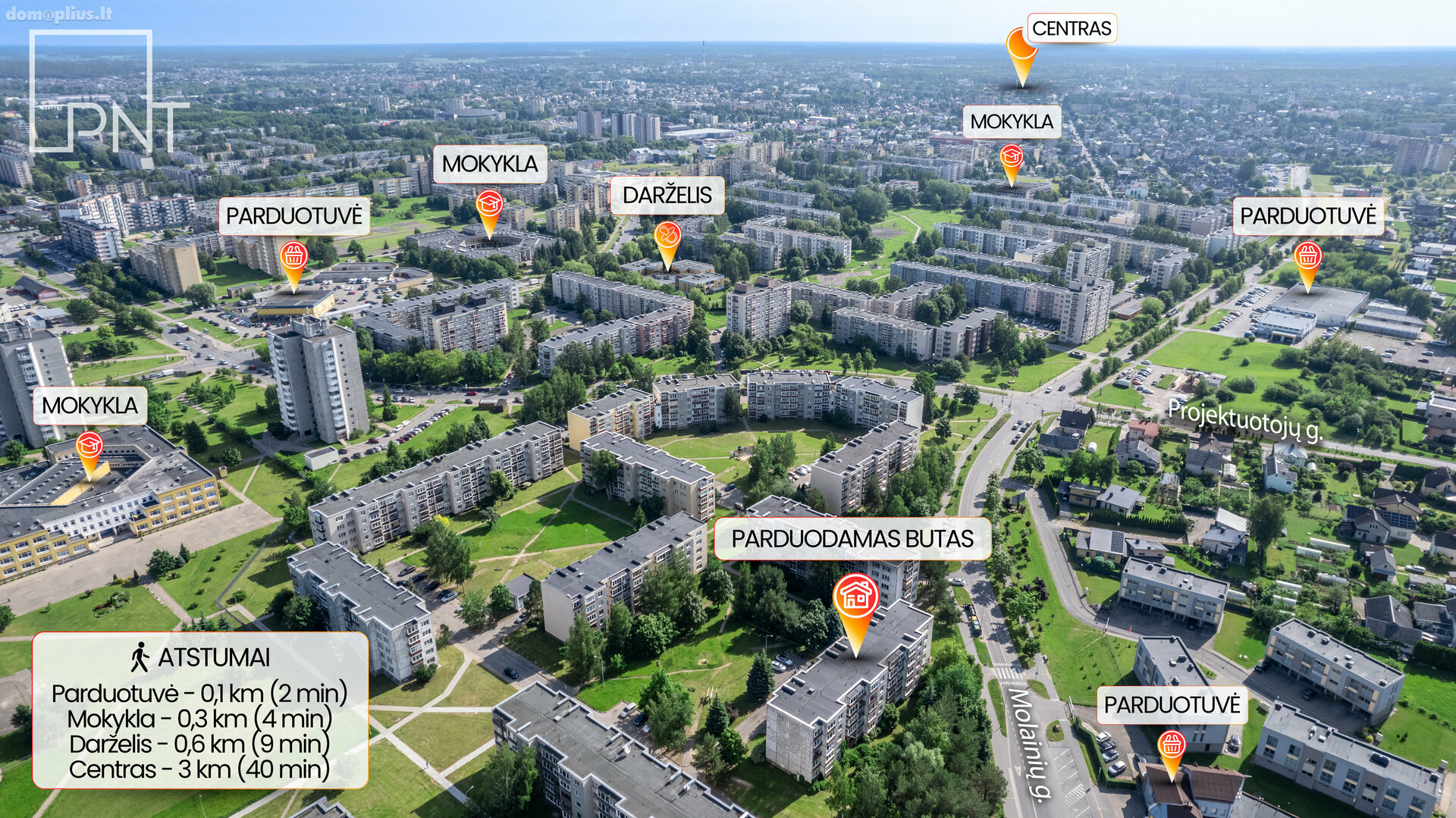 2 rooms apartment for sell Panevėžyje, Molainiuose, Molainių g.