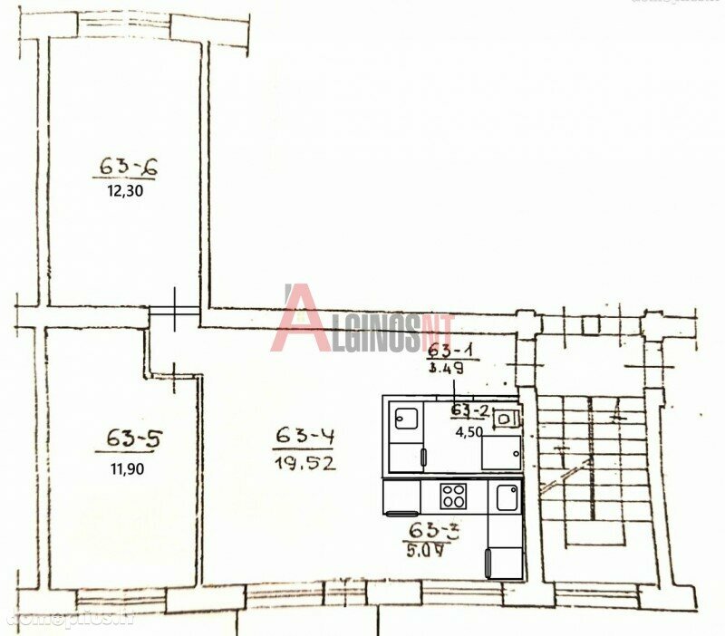 3 rooms apartment for sell Klaipėdoje, Sportininkuose, Sportininkų g.