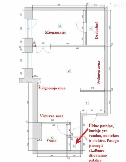 Продается 2 комнатная квартира Panevėžyje, Centre, Parko g.