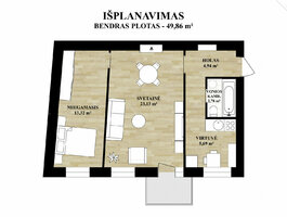 2 rooms apartment for sell Vilniuje, Užupyje, Polocko g.