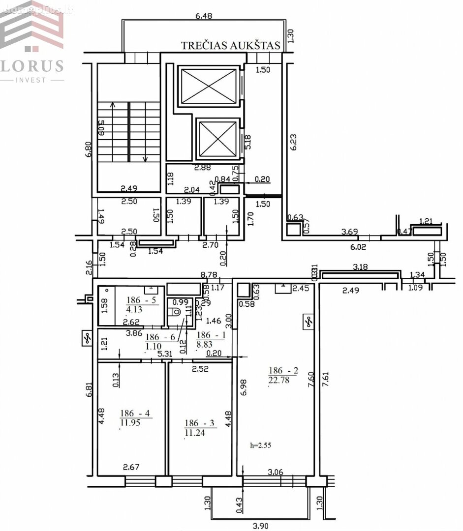Продается 3 комнатная квартира Vilniuje, Pašilaičiuose, Perkūnkiemio g.