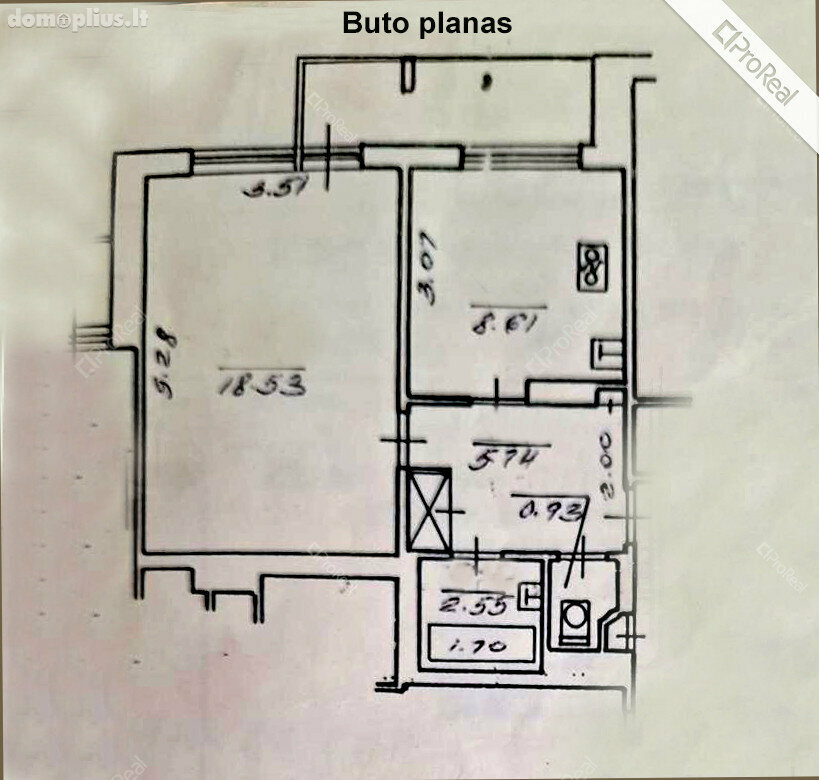Parduodamas 1 kambario butas Vilniuje, Justiniškėse, Taikos g.