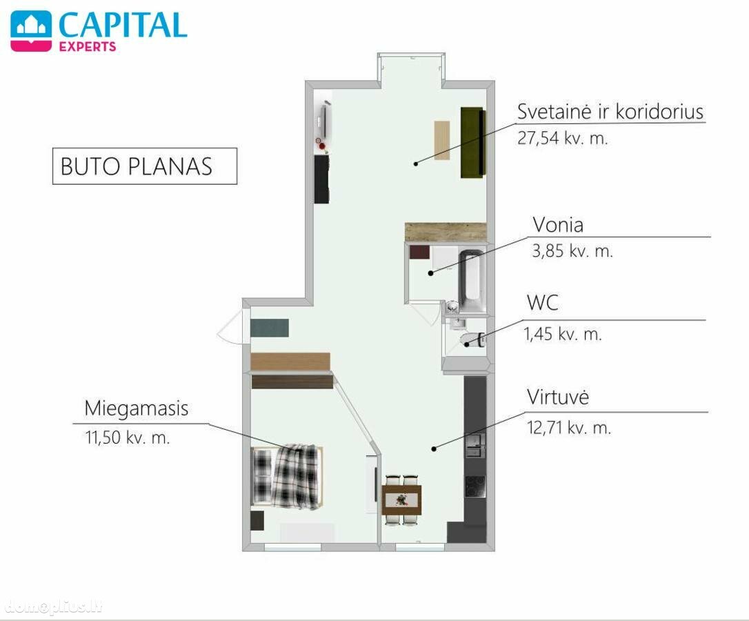 2 rooms apartment for sell Vilniuje, Jeruzalėje, Rugių g.