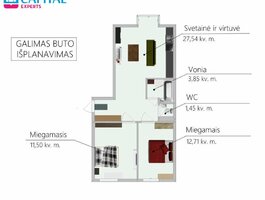 2 rooms apartment for sell Vilniuje, Jeruzalėje, Rugių g.