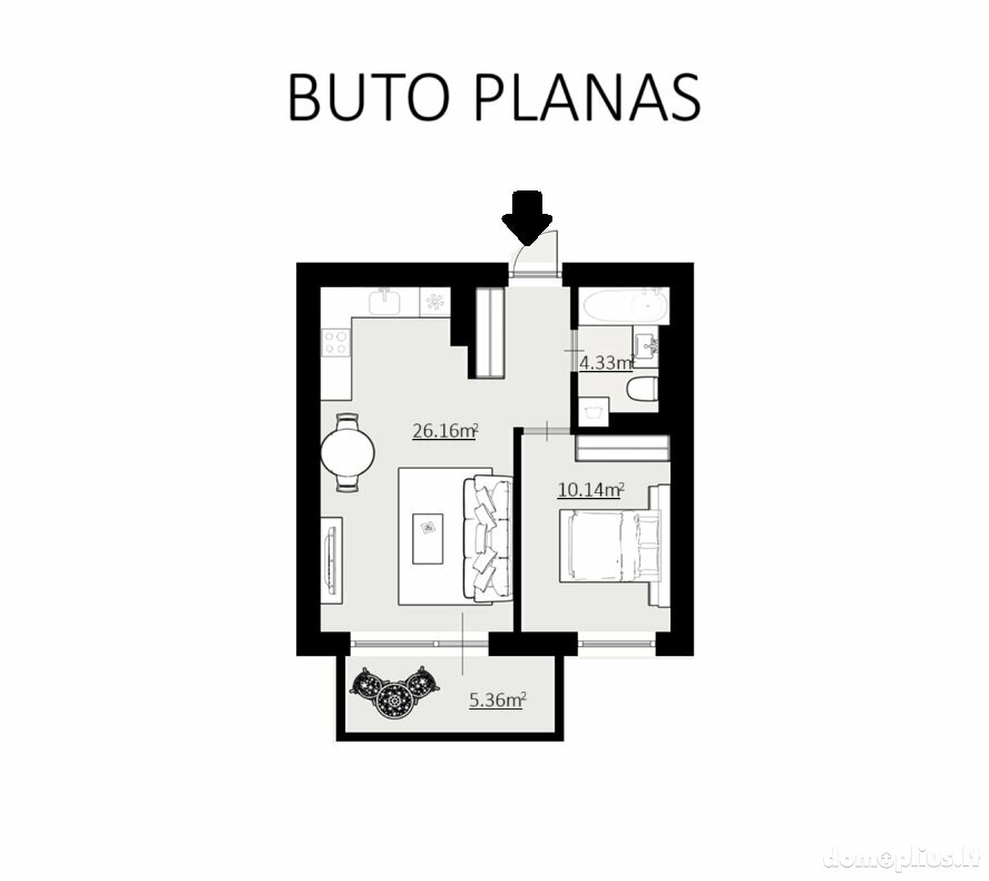 Parduodamas 2 kambarių butas Vilniuje, Naujamiestyje, Smolensko g.