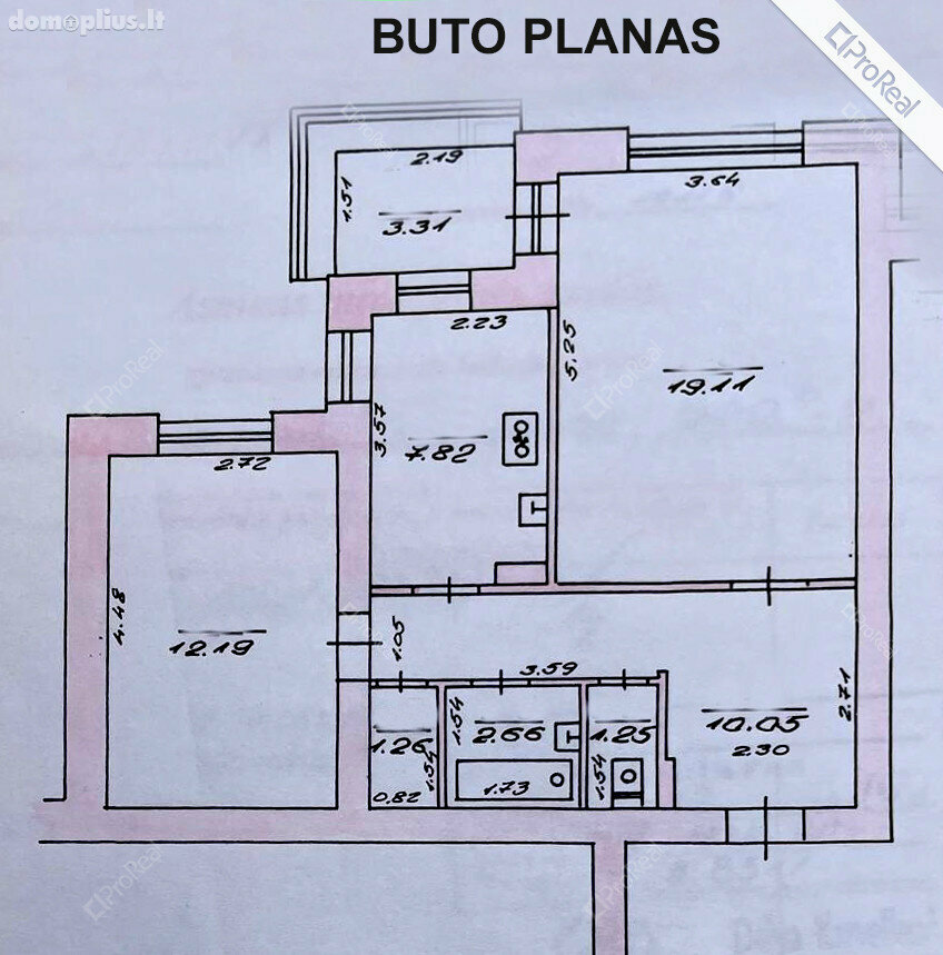 Parduodamas 2 kambarių butas Vilniuje, Baltupiuose, Kalvarijų g.