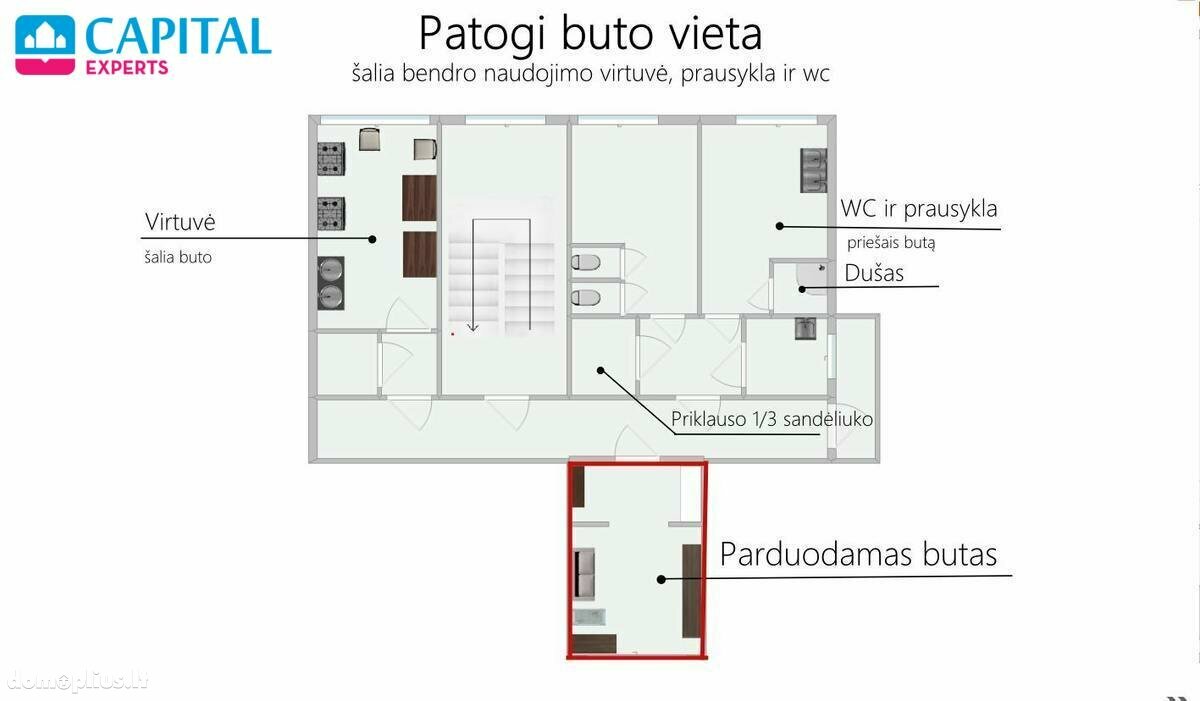 1 room apartment for sell Vilniuje, Antakalnyje, V. Grybo g.