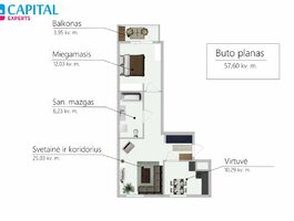 Продается 2 комнатная квартира Vilniuje, Bajoruose, Bajorų kel.