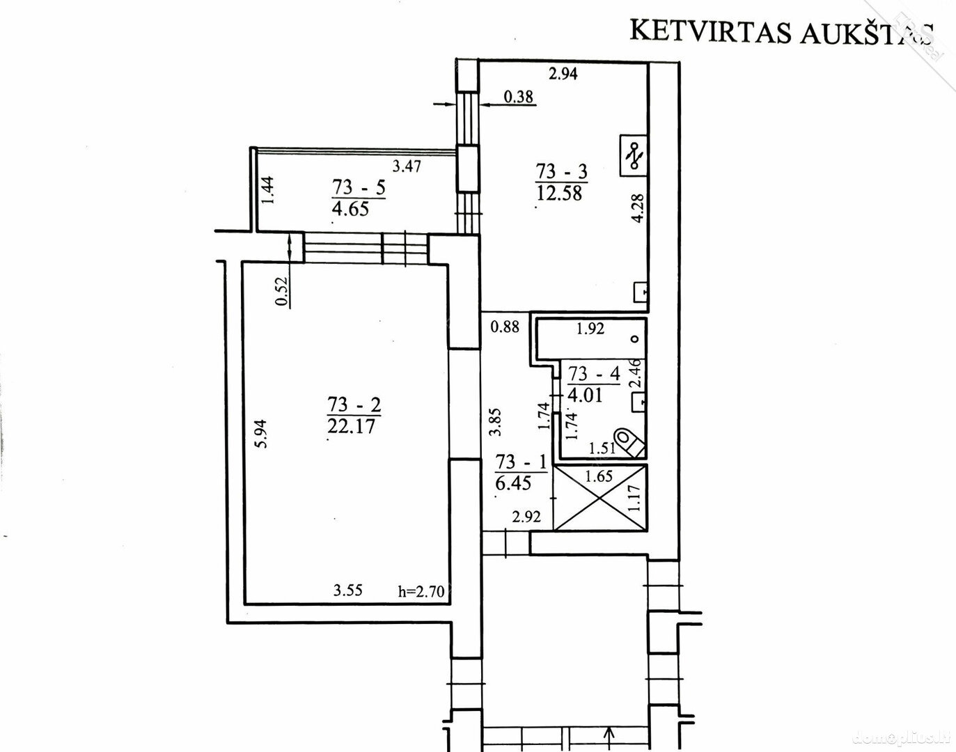 Parduodamas 2 kambarių butas Vilniuje, Šeškinėje, Laisvės pr.