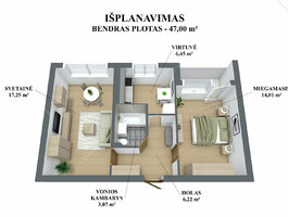 2 rooms apartment for sell Vilniuje, Karoliniškėse, Virginijaus Druskio g.