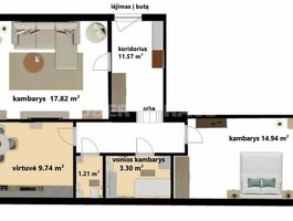 2 room apartment Klaipėdoje, Centre, Liepų g.
