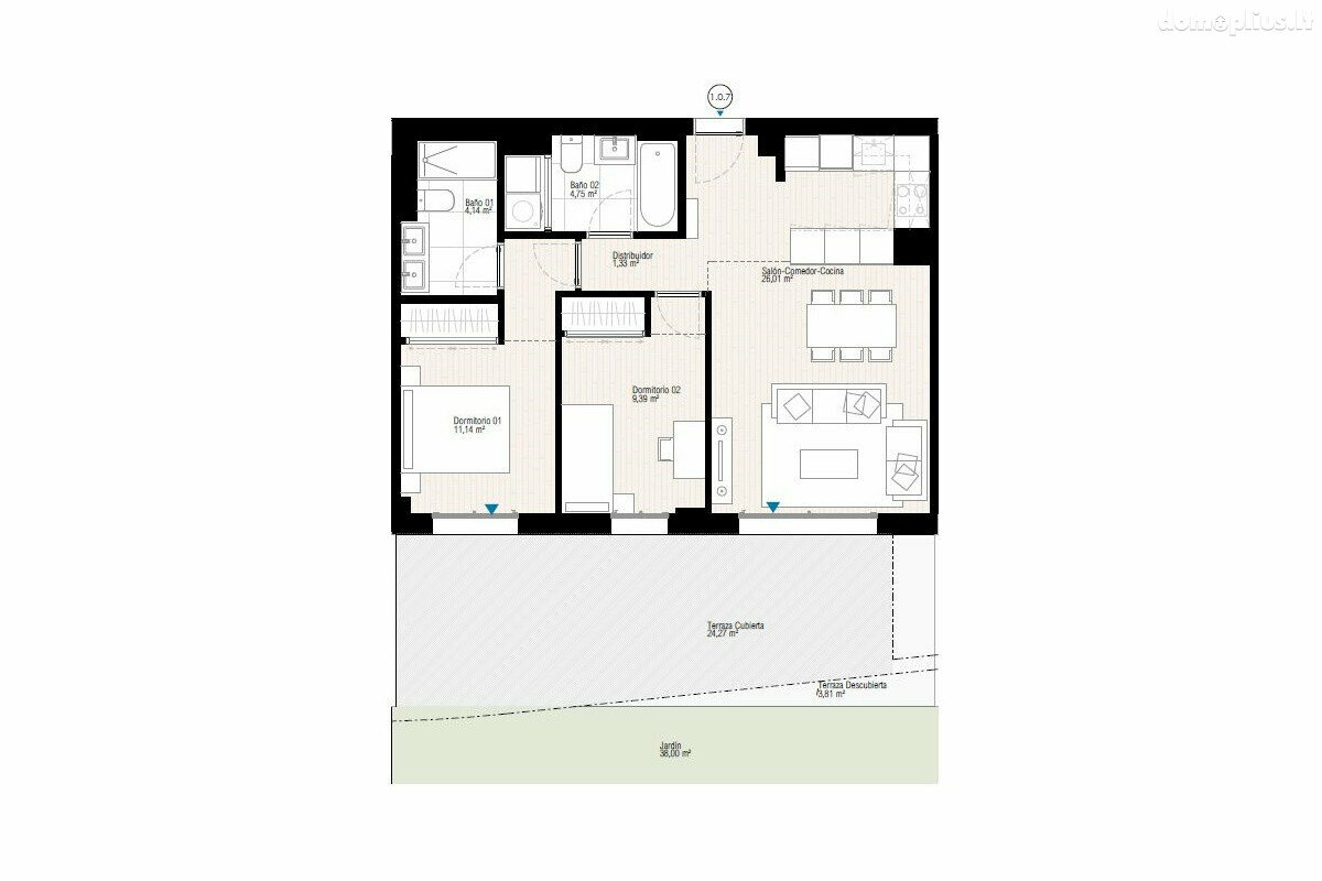Parduodamas 2 kambarių butas Ispanijoje, Villajoyosa
