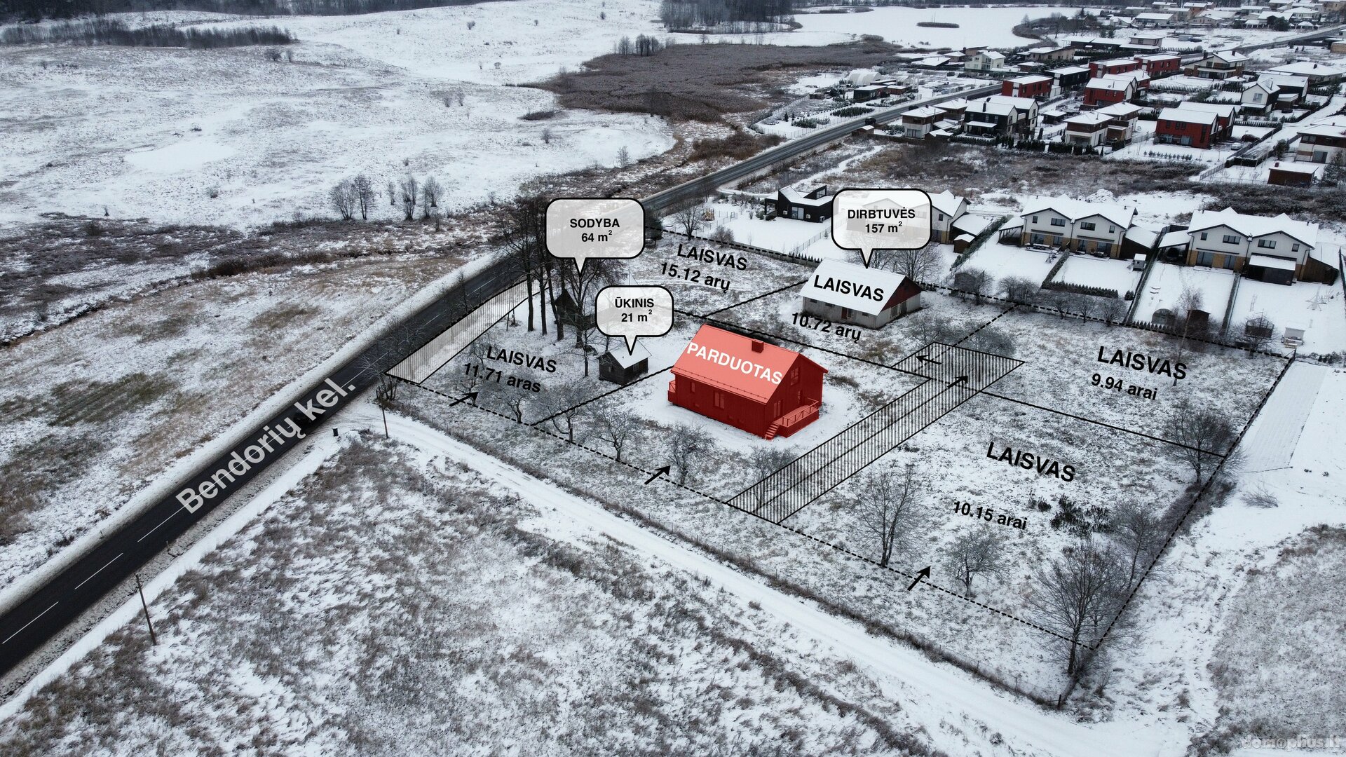 Parduodamos Sandėliavimo / Prekybos ir paslaugų / Gamybos ir sandėliavimo patalpos Vilniaus rajono sav., Riešėje, Ežero g.