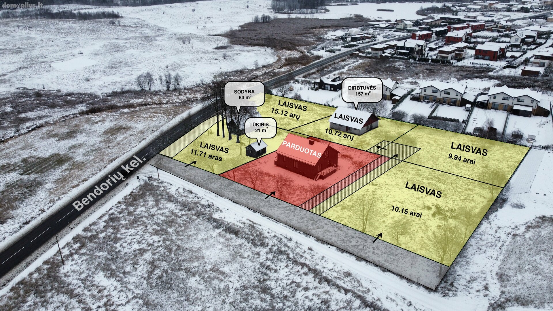 Parduodamos Sandėliavimo / Prekybos ir paslaugų / Gamybos ir sandėliavimo patalpos Vilniaus rajono sav., Riešėje, Ežero g.