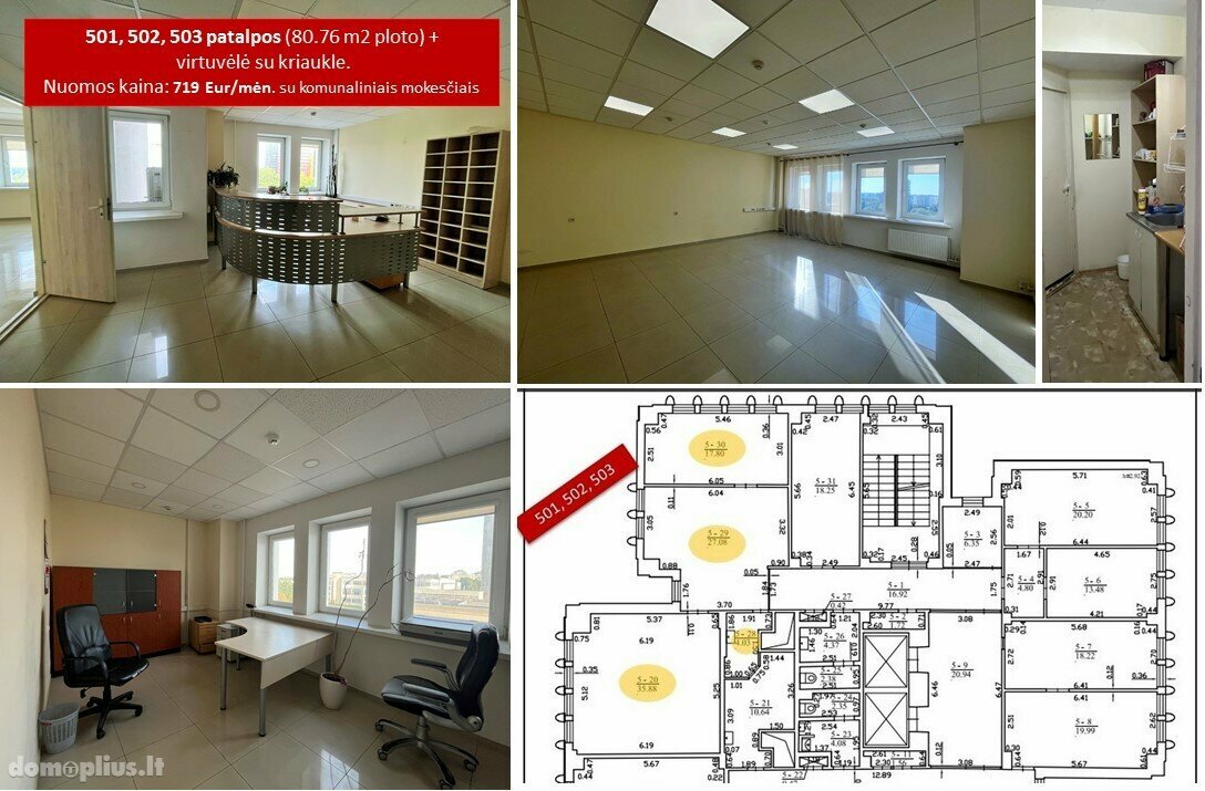 Office / Storage / Commercial/service Premises for rent Vilniuje, Viršuliškėse, Laisvės pr.