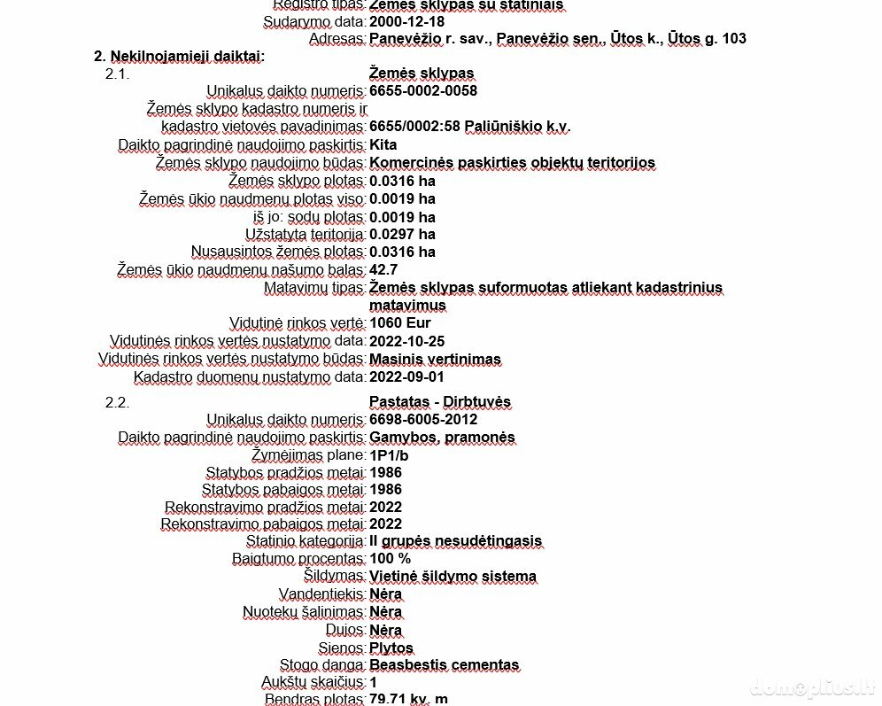 Продаётся Торговое/сервисное / Производственнoe и складскoe помещения Panevėžio rajono sav., Ūtoje, Ūtos g.