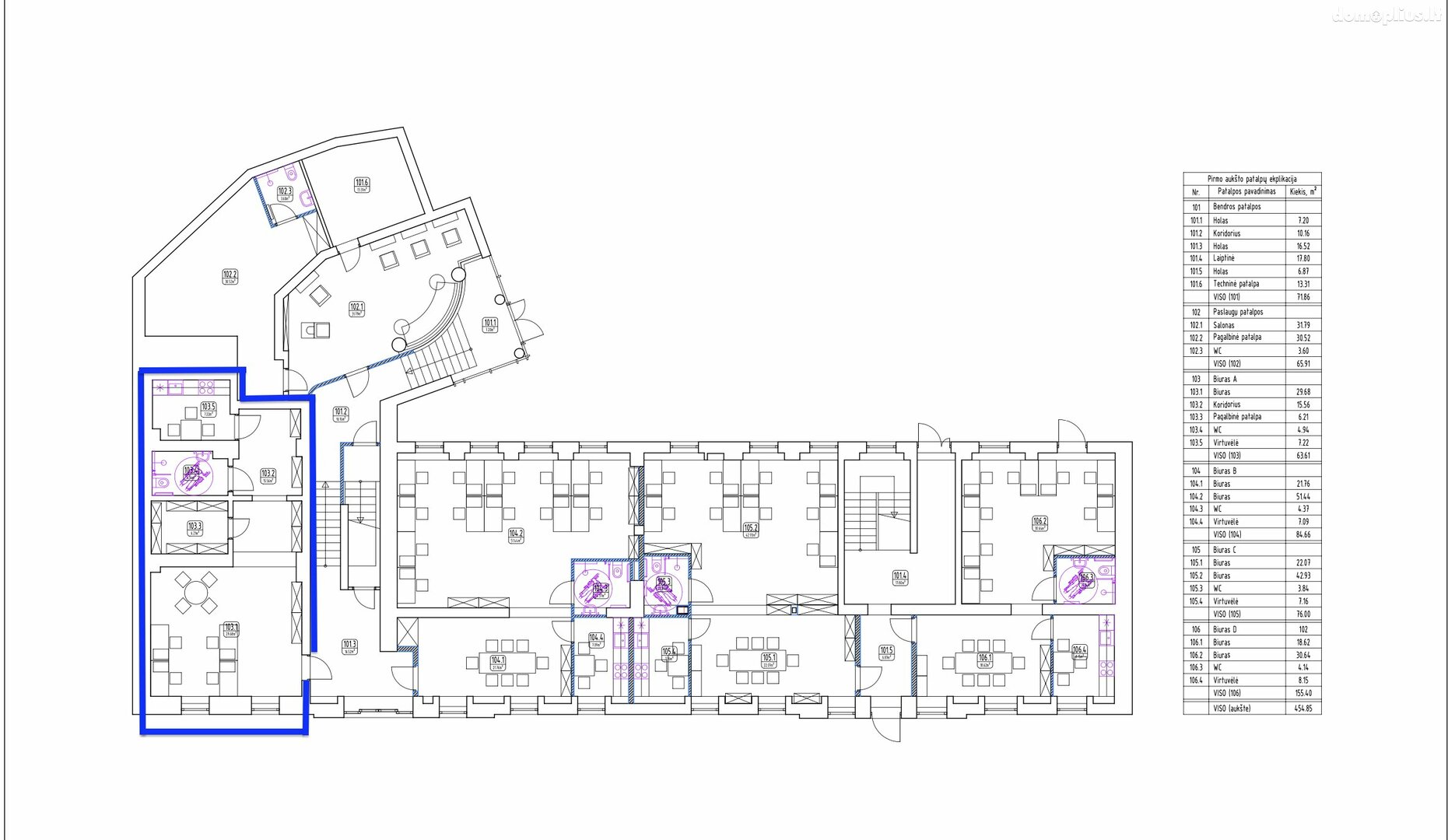 Office / Commercial/service / Other Premises for rent Klaipėdoje, Centre, J. Janonio g.